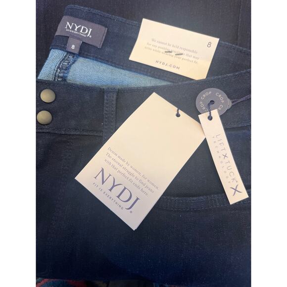 N.Y.D.J. Capri Double Snap Side Slit Jeans - Picture 4 of 5